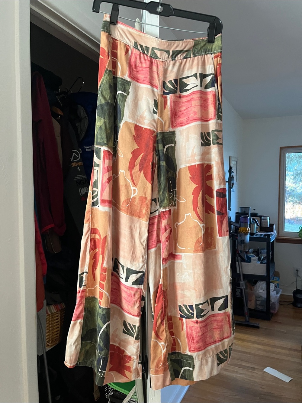 Nicole Miller Linen Palooza Pants Wide Leg Trousers